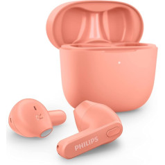 PHILIPS Bluetooth Headphones Bluetooth Earbuds, Sweatproof, 18 Hours Playtime, Built-in Microphone, Slim Charging Box, TAT2236PK/00, Pink