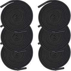 Yeesabella 6 Pcs Replacement Drawstring with Metal Lock Ends 5mm x 130cm Universal Cotton Drawstring for Jogging Bottoms, Hoodies, Jackets, Sweatshirt, Sports Trousers, Bag, Black