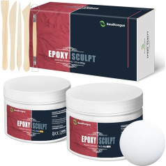 Smalltongue AB Epoxy Skulp Clay, 2-Piece Modelling Clay (A & B), 0.9 kg, Epoxy Sculpture, Modelling Clay, Modelling Clay, Retrofit and Sculpture, White