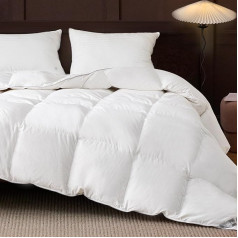 BEDSURE Down Duvet 135 x 200 cm Winter Duvet Feather Duvet Oeko-Tex Certificate, Warm Winter Duvet 90% Down and 10% Feathers 880 g Filling Down Quilt White