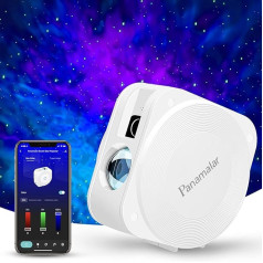 PANAMALAR Smart Starry Sky Projector, WiFi LED Projector Galaxy Starlight Children with Voice Control by Alexa/Timer, Night Light Gift for Children Party Christmas (SK23-White)