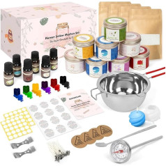 OSTWOLKE DIY Candle Making Set, Candle Making Kit, Candle Set for DIY with 1 kg Soy Wax, 6 Fragrance Oils, 8 Candle Jars and Other Candle Accessories, Candle Making Craft Set Adults