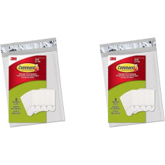 Command Medium Picture Mounting Strips Picture Hangers Pack of 8x2 Medium White - No Drilling Fixing (Pack of 2)
