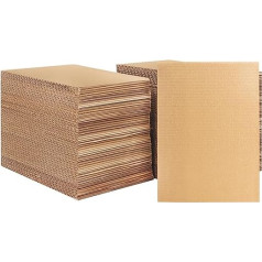 Belle Vous Brown Corrugated Cardboard for Crafts (Pack of 100) - Corrugated Cardboard Packaging 18 x 12.5 cm - 2.8 mm Thick Flat Kraft Cardboard for Shipping, Arts, Crafts and Packaging