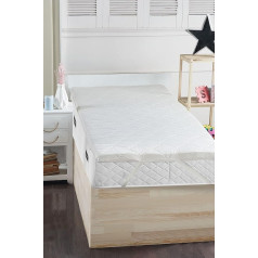 ABAKUHAUS Mattress Topper Memory Foam Mattress Topper Removable Mattress Pad Protector Quilted Pieces Outer Cover Comfort Full Body Support 160 x 200 cm