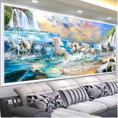 Nicole Knupfer 5D Diamond Painting Rhinestone Horse Diamond Painting Kit Crystal Rhinestone Craft Painting DIY Mosaic Picture Handmade Craft Home Decor (120 x 50 cm)