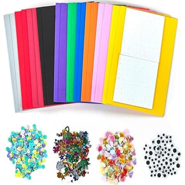 IFKEGON Foam Sheets for Crafts 10 Colors Square EVA Foam 2mm 8.5 x 6 Inch Craft Supplies Colored Foam Sheets (No EVA Colorful)