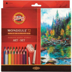 Unbekannt KOH I Noor 3714-72 Mondeluz Artist's Watercolour Pencils Set Finest Quality and 2 Watercolour Brushes