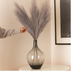 Pampas Grass Large 100 cm, Pampas Grass XXL, 3 Stems Pampas Grass Grey, Pampas Grass Decoration Artificial, Boho Decoration, Modern Living Room Amazon Pampas Grass Fur Floor Vase