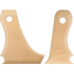 sourcing map 2 x Ceramic Ribs Trimming Tools Pottery Profile Rib Wooden Foot Shaper Bundle Foot Shaper Texture Rib Beech Wood for Carving Ceramic Clay