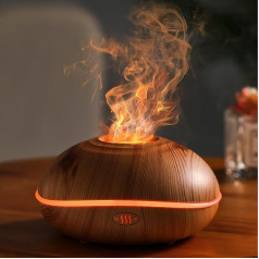 Birshe Aromatherapy Lamp, 200 ml Flame Diffuser Humidifier, 7-Colour Light Essential Oils Diffuser for Home, Office, Room Fragrance, Yoga, Waterless Automatic Shut-Off/Low Noise