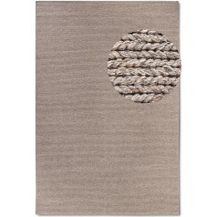 Villeroy & Boch Francois Wool Rug - Natural Living Room Rug - Hand Woven & Environmentally Friendly - Boho Rug Wool for Living Room, Bedroom, Dining Room, Hallway, Kitchen - Linen, 80 x 150 cm