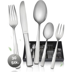 RÖSLE ELEGANCE Besteck Set für 6 Personen – 30-teiliges Hochglanzpoliertes Essbesteck aus Edelstahl 18/10 – Premium Besteck, Spülmaschinengeeignetes Besteck in Eleganter Geschenkbox