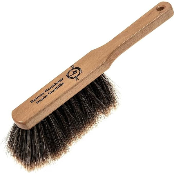 SIDCO Hand Brush Horsehair Slotted Hand Brush Horsehair Broom Natural Hair Brush Wood