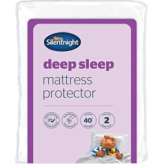 Silentnight Mattress Protector Deep Sleep Mattress Protector, Double, Polyester Cotton, White