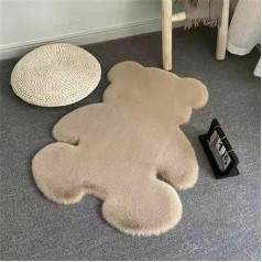 Bear Shape Rug, Soft Shaggy Rug for Children's Room, Cute, Soft, Fluffy Faux Fur Rug, Fluffy Shaggy Rug, Cute Baby Play Mat, Cute, (Khaki)