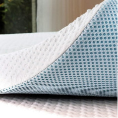 subrtex Topper 180 x 200 cm, 5 cm High Gel Memory Foam Topper H3 & H2 Hard Mattress Topper with Breathable and Washable Cover for Box Spring Bed, Caravan and Sofa Bed