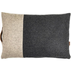 Miqio® Copenhagen Cushion Cover 40 x 60 cm for Sofa Cushions and Decorative Cushions Made of Wool and Leather Decoration for Living Room, Bedroom, Easter, Couch Cushion Cover