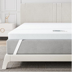BedStory 6 cm Mattress Topper, 150 x 190 cm, Viscoelastic Mattress Topper with Cooling Gel, Memory Foam Topper, Removable and Washable Topper