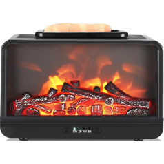 Wowlela Electric Oil Burner, Fireplace Oil Burner for Wax, Electric Oil Burner with Dimming, Timing, Dynamic Flame, Fragrance Warmer Night Light, Scented Wax Lamp for Home, Office, Gifts, Decoration