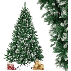 Artificial Christmas Tree with Snow Branches, PVC Christmas Tree with 960 Tips, 180 cm with Metal Stand, Automatic Opening, Christmas Decoration, Christmas Gift for Women, Children, Family 180