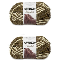 Bernat Blanket Gathering Moss Yarn - 2 Packs of 300g - Polyester - 6 Super Bulky - 220 Metres - Knitting/Crochet