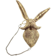 Atyhao Head Wall Decor Wall Art Decor Deer Head Wall Hanging Home Decor Waterproof Bronzed Resin Animal Sculpture Sunscreen Animal Head Wall Hanging Ornaments (Rabbit)