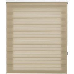 Blindecor Roller Blind Made to Measure for Night and Day - Colour Beige, 140 x 250 cm (Width x Height), Fabric Size 137 x 245 cm, Night and Day Roller Blind