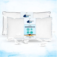 Dream Gut Evo Down Pillow 40 x 80 cm, Innovative High-End Fusion Pillow, Down & Feathers Plus Hollow Fibre Ball Pillow, Can Be Used on Both Sides, 40 x 80 cm, Oeko-Tex Premium Quality (40 x 80 cm)