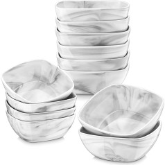 MALACASA, Ramekin.Dish 12-Piece Set Marble Porcelain 4 Inches / 10 cm / 170 ml Mini Dipping Bowls Dessert Bowls Porcelain for Appetizer, Snack, Nuts, Muffin, Cake Mould