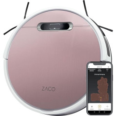 ZACO V6 Robot Vacuum Cleaner with Mop Function, Vacuum and Wipe Simultaneously, up to 2,000 Pa Suction Power, Dust Bag (for Allergy Sufferers) & Dust Tank, App, Alexa, GoogleHome, for Pet Hair,