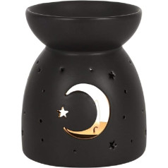JJA Black Moon Cut Out Oil Burner Essential Oils & Wax Tealight Holder Aromatherapy Witchcraft