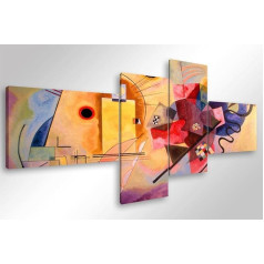 Modern Painting Kandinsky Yellow Red Blue - cm 160 x 70 cm Print on Canvas Art Furnishings Abstract
