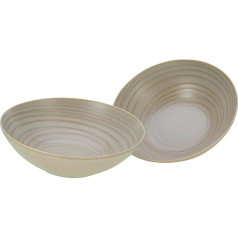 CreaTable, Lava Stone Sand Series 33063, 2-Piece Crockery Set, Salad Bowl Set Made of Stoneware