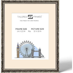 Tailored Frames -Wiener Silver Vintage Elaborate Shabby Chic Picture Frame Size 14 x 12 10 x 8
