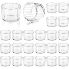 EXLECO Set of 24 Tea Light Holders Glass Vintage Glass Candle Holder Tea Light Glasses 5 cm x 3.9 cm Votive Candle Holder Candle Glasses Lantern Glass for Christmas Candles Decoration Table Decoration