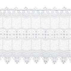 Plauener Spitze by Modespitze 69348_45_w Short Curtain with Design 100% Polyester, Height 45 cm, White Breite 112 cm white