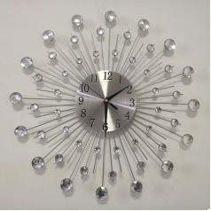 GOTOTOP Diamond Studded Clock 3D Crystal Bedroom for Living Room Bedroom