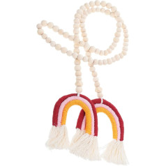 RORPOIR Bindfäden Regenbogenperlen Hängende Verzierung Hängende Dekoration Zuhause Perlenquaste Dekoration Party DIY Anhänger Hängende Perlenanhänger Holzperle Quastenanhänger