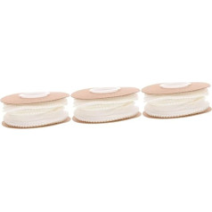 NUOBESTY 3 Pieces Pearl Mermaid Beads Chain Ribbon Bridal Lace Ribbon Chiffon Ribbon Bridal Gifts Lace Appliques Embellishments Gift Craft Ribbon Plastic White
