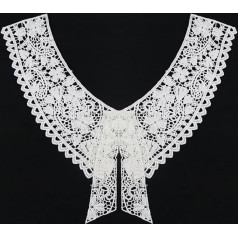 Pack of 3 Embroidered Lace Collar Insert Collar Appliqué, Vintage Sewing Lace Applique Embroidery Patch, Collar Trim Made of Crochet Lace, for Sewing, DIY Design Embellishments Dresses, Clothing,