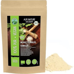 Organic Horseradish Ground (100 g), Horseradish Organic Ground, Horseradish Root from Controlled Organic Cultivation, Organic Horseradish Powder 100% Natural, Horseradish Powder without Additives,