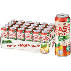 VELTINS Fassbrause Eistee-Pfirsich Alkoholfrei, EINWEG (24 x 0.5 l Dose)