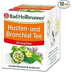 Bad Heilbrunner Cough & Bronchial – Medicinal Tea in Filter Bag – Plantain, Thyme & Bitter Fennel – Relieves Irritation for Bronchitis, Dry Coughs & Colds (12 x 8 Filter Bags)