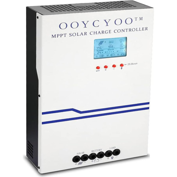 100A MPPT Solar Charge Controller 48V 36V 24V 12V Auto Max 150V DC Input Solar Controller with LCD Display and Temperature Sensor, Works for Sealed, Gel, Flooded and Lithium