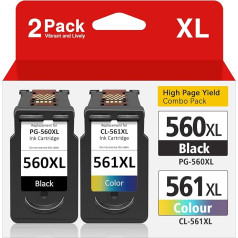 Inkwood 560 561 Cartridges, PG 560 XL Black and CL 561 XL Compatible with Canon Printer Cartridges 560 561, for Canon Pixma TS5350, TS5351, TS5352, TS 5350, TS 5351, TS 5352, TS7450, TS7451