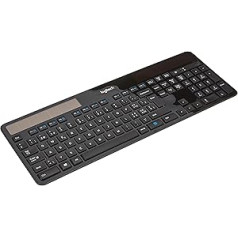 Logitech K750 wireless keyboard, solar powered, 2.4 GHz connection via USB Unifying receiver, Backlit keys, ultra-narrow & Ecological In Manufactures, Swiss QWERTY layout