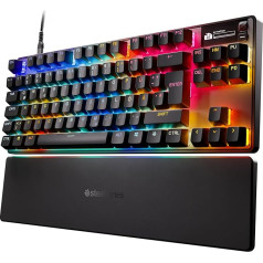 SteelSeries Apex Pro TKL Gen 3 - HyperMagnetic Gaming Keyboard - OmniPoint 3.0 Switches - Adjustable Response - Rapid Trigger - Rapid Tap/SOCD - OLED - PBT Keycaps - USB-C - German Layout QWERTZ