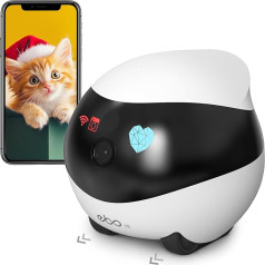 Enabot EBO SE Pet Cameras with EBO ROLA-PET App, 1080P WLAN Mobile Surveillance Camera Indoor with Night Vision, Wireless Pet Camera with Auto Cruise, Self-Charging, Motion Detection, 2-Way Audio