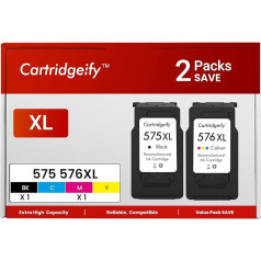 Cartridgeify PG-575XL CL-576XL Ink Cartridges Compatible with Canon PGI 575 576 for Canon TS3550i TS3551i TR4750i TR4751i Printer